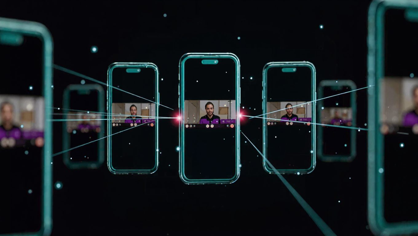 Publicações distribuídas em várias telas de celular